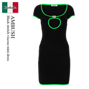 �y���ʌ���E�݌Ɍ���E�����ҏ����I�z �A���u�b�V�� / Ambush Black Stretch Viscose Mini Dress / BWDB043S23JER001 / BWDB043S23JER001 1054 / BWDB043S23JER0011054 / �����s�[�X