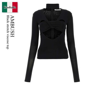�y���ʌ���E�݌Ɍ���E�����ҏ����I�z �A���u�b�V�� / Ambush Black Stretch Viscose Top / BWAD043S23JER001 / BWAD043S23JER001 1000 / BWAD043S23JER0011000 / �g�b�v�X���̑�