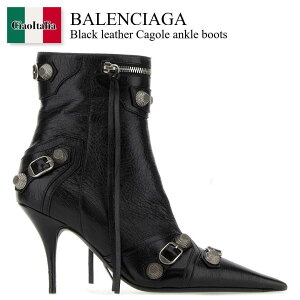 yʌE݌ɌEҏIz oVAK / Balenciaga Black Leather Cagole Ankle Boots / 694379 WAD4E / 694379 WAD4E 1081 / 694379WAD4E / 694379WAD4E 1081 / 694379WAD4E1081 / V[gu[cEu[eB