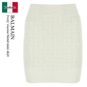 �y���ʌ���E�݌Ɍ���E�����ҏ����I�z �o���}�� / Balmain Ivory Viscose Blend Mini Skirt / CF1LB004KF97 / CF1LB004KF97 0FA / CF1LB004KF970FA / �~�j�X�J�[�g
