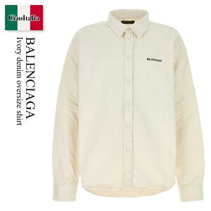�y���ʌ���E�݌Ɍ���E�����ҏ����I�z �o�����V�A�K / Balenciaga Ivory Denim Oversize Shirt / 822840 TRWA5 / 822840 TRWA5 9000 / 822840TRWA5 / 822840TRWA5 9000 / 822840TRWA59000 / �u���E�X�E�V���c