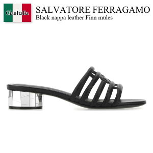 yʌE݌ɌEҏIz tFK / Salvatore Ferragamo Black Nappa Leather Finn Mules / 01D212 751059 / 01D212 751059 001 / 01D212751059 / 01D212751059 001 / 01D212751059001 / T_E~[