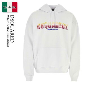 �y���ʌ���E�݌Ɍ���E�����ҏ����I�z �f�B�[�X�N�G�A�[�h / Dsquared White Cotton Sweatshirt / S71GU0655 S25551 / S71GU0655 S25551 100 / S71GU0655S25551 / S71GU0655S25551 100 / S71GU0655S25551100 / �p�[�J�[�E�t�[�f�B