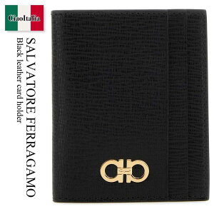 yʌE݌ɌEҏIz tFK / Salvatore Ferragamo Black Leather Card Holder / 660371 741376 / 660371 741376 NERO / 660371741376 / 660371741376 NERO / 660371741376NERO / J[hP[XEh