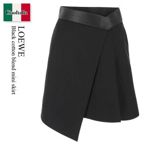 �y���ʌ���E�݌Ɍ���E�����ҏ����I�z ���G�x / Loewe Black Cotton Blend Mini Skirt / S359Y08X10 / S359Y08X10 BLACK / S359Y08X10BLACK / �~�j�X�J�[�g