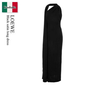 �y���ʌ���E�݌Ɍ���E�����ҏ����I�z ���G�x / Loewe Black Satin Long Dress / S359Y09XB7 / S359Y09XB7 BLACK / S359Y09XB7BLACK / �����s�[�X