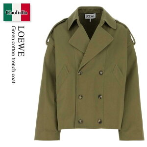 �y���ʌ���E�݌Ɍ���E�����ҏ����I�z ���G�x / Loewe Green Cotton Trench Coat / H526Y02X12 / H526Y02X12 PICKLEGREEN / H526Y02X12PICKLEGREEN / �R�[�g���̑�