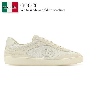 yʌE݌ɌEҏIz Ob` / Gucci White Suede And Fabric Sneakers / 791742 AADM0 / 791742 AADM0 9110 / 791742AADM0 / 791742AADM0 9110 / 791742AADM09110 / Xj[J[