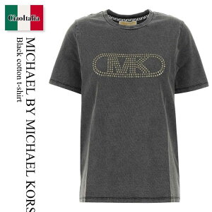 �y���ʌ���E�݌Ɍ���E�����ҏ����I�z �}�C�P���E�R�[�X / Michael By Michael Kors Black Cotton T-Shirt / MS551SC36A / MS551SC36A BLACKWSH / MS551SC36ABLACKWSH / T�V���c�E�J�b�g�\�[