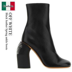 �y���ʌ���E�݌Ɍ���E�����ҏ����I�z �I�t�z���C�g / Off White Black Leather Spring Ankle Boots / OWID033S23LEA001 / OWID033S23LEA001 1010 / OWID033S23LEA0011010 / �V���[�g�u�[�c�E�u�[�e�B