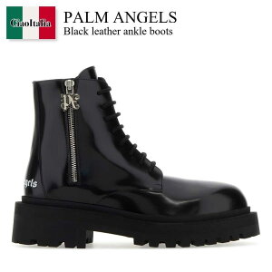 �y���ʌ���E�݌Ɍ���E�����ҏ����I�z �p�[���G���W�F���X / Palm Angels Black Leather Ankle Boots / PWID009F23LEA001 / PWID009F23LEA001 1000 / PWID009F23LEA0011000 / �V���[�g�u�[�c�E�u�[�e�B