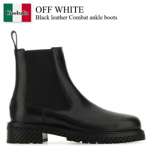 �y���ʌ���E�݌Ɍ���E�����ҏ����I�z �I�t�z���C�g / Off White Black Leather Combat Ankle Boots / OMID026F23LEA001 / OMID026F23LEA001 1010 / OMID026F23LEA0011010 / �u�[�c