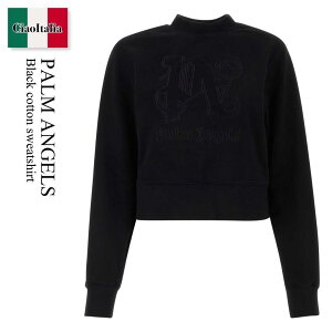 �y���ʌ���E�݌Ɍ���E�����ҏ����I�z �p�[���G���W�F���X / Palm Angels Black Cotton Sweatshirt / PWBA016R24FLE001 / PWBA016R24FLE001 1010 / PWBA016R24FLE0011010 / �X�E�F�b�g�E�g���[�i�[