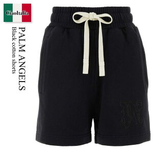 �y���ʌ���E�݌Ɍ���E�����ҏ����I�z �p�[���G���W�F���X / Palm Angels Black Cotton Shorts / PWCI002R24FLE001 / PWCI002R24FLE001 1010 / PWCI002R24FLE0011010 / �V���[�g�p���c