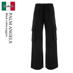 【数量限定・在庫限り・早い者勝ち!】 パームエンジェルス / Palm Angels Black Cotton Joggers / PWCF016F24FAB002 / PWCF016F24FAB002 1010 / PWCF016F24FAB0021010 / フィットネスボトムス