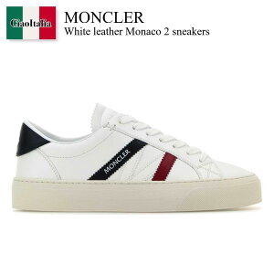 yʌE݌ɌEҏIz N[ / Moncler White Leather Monaco 2 Sneakers / 4M0014 001 / 4M0014 0M4496 001 / 4M00140M4496 / 4M00140M4496 001 / 4M00140M4496001 / Xj[J[