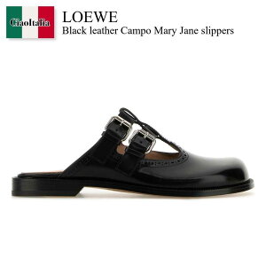 yʌE݌ɌEҏIz Gx / Loewe Black Leather Campo Mary Jane Slippers / L815379X83 / L815379X83 BLACK / L815379X83BLACK / T_E~[