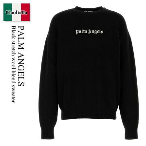 �y���ʌ���E�݌Ɍ���E�����ҏ����I�z �p�[���G���W�F���X / Palm Angels Black Stretch Wool Blend Sweater / PMHE054C99KNI001 / PMHE054C99KNI001 1003 / PMHE054C99KNI0011003 / �j�b�g�E�Z�[�^�[