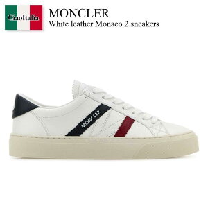 yʌE݌ɌEҏIz N[ / Moncler White Leather Monaco 2 Sneakers / 4M0016 001 / 4M0016 0M4496 001 / 4M00160M4496 / 4M00160M4496 001 / 4M00160M4496001 / Xj[J[