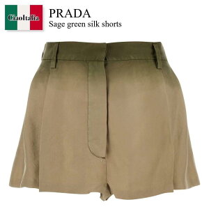 �y���ʌ���E�݌Ɍ���E�����ҏ����I�z �v���_ / Prada Sage Green Silk Shorts / P200IS F0065 / P200IS OOO14TF F0065 / P200ISOOO14TF / P200ISOOO14TF F0065 / P200ISOOO14TFF0065 / �V���[�g�p���c