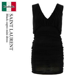 �y���ʌ���E�݌Ɍ���E�����ҏ����I�z �T�����[���� / Saint Laurent Black Cupro Mini Dress / 729750 Y5G98 / 729750 Y5G98 1000 / 729750Y5G98 / 729750Y5G98 1000 / 729750Y5G981000 / �����s�[�X