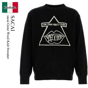 �y���ʌ���E�݌Ɍ���E�����ҏ����I�z �T�J�C / Sacai Sacai Gonz Wool Knit Sweater / 2403529M / 2403529M 001 / 2403529M001 / �X�E�F�b�g�E�g���[�i�[