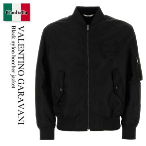 yʌE݌ɌEҏIz o`m / Valentino Garavani Black Nylon Bomber Jacket / 2V3CIF1692Q / 2V3CIF1692Q 0NO / 2V3CIF1692Q0NO / MA-1