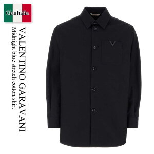 �y���ʌ���E�݌Ɍ���E�����ҏ����I�z �o�����`�m / Valentino Garavani Midnight Blue Stretch Cotton Shirt / 4V3CIO059UA / 4V3CIO059UA 598 / 4V3CIO059UA598 / �V���c