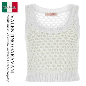�y���ʌ���E�݌Ɍ���E�����ҏ����I�z �o�����`�m / Valentino Garavani White Mesh Valentino Garavani Escape Crop / 5B3KM05L8TE / 5B3KM05L8TE 0BO / 5B3KM05L8TE0BO / �g�b�v�X���̑�