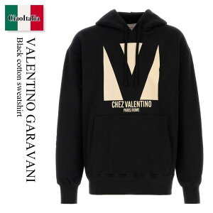 �y���ʌ���E�݌Ɍ���E�����ҏ����I�z �o�����`�m / Valentino Garavani Black Cotton Sweatshirt / 6V3MF28NAQA / 6V3MF28NAQA 0NO / 6V3MF28NAQA0NO / �p�[�J�[�E�t�[�f�B
