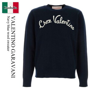 �y���ʌ���E�݌Ɍ���E�����ҏ����I�z �o�����`�m / Valentino Garavani Navy Blue Wool Sweater / 6V3KC33LAR8 / 6V3KC33LAR8 D51 / 6V3KC33LAR8D51 / �j�b�g�E�Z�[�^�[