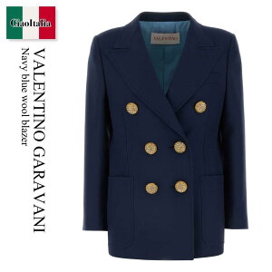 �y���ʌ���E�݌Ɍ���E�����ҏ����I�z �o�����`�m / Valentino Garavani Navy Blue Wool Blazer / 6B3CE40090T / 6B3CE40090T D51 / 6B3CE40090TD51 / �W���P�b�g