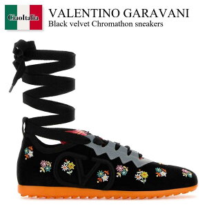 �y���ʌ���E�݌Ɍ���E�����ҏ����I�z �o�����`�m / Valentino Garavani Black Velvet Chromathon Sneakers / 6W2S0LL5LPW / 6W2S0LL5LPW QPD / 6W2S0LL5LPWQPD / �X�j�[�J�[