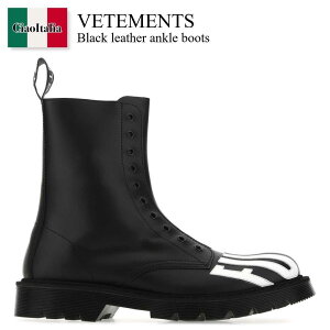 �y���ʌ���E�݌Ɍ���E�����ҏ����I�z ���F�g���� / Vetements Black Leather Ankle Boots / VL12BO200B / VL12BO200B BLACK / VL12BO200BBLACK / �u�[�c