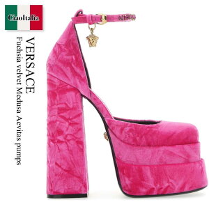 �y���ʌ���E�݌Ɍ���E�����ҏ����I�z ���F���T�[�`�F / Versace Fuchsia Velvet Medusa Aevitas Pumps / 10020 051A06465 / 10020 051A06465 1PK3V / 10020051A06465 / 10020051A06465 1PK3V / 10020051A064651PK3V / �p���v�X