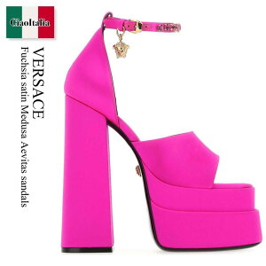 yʌE݌ɌEҏIz FT[`F / Versace Fuchsia Satin Medusa Aevitas Sandals / 10077 17DRA67 / 10077 17DRA67 1PA4V / 1007717DRA67 / 1007717DRA67 1PA4V / 1007717DRA671PA4V / T_E~[