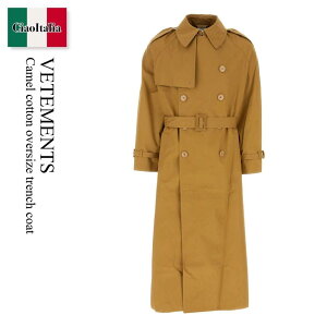�y���ʌ���E�݌Ɍ���E�����ҏ����I�z ���F�g���� / Vetements Camel Cotton Oversize Trench Coat / UE64CO800C / UE64CO800C BEIGE / UE64CO800CBEIGE / �R�[�g