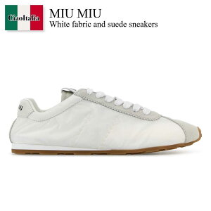 yʌE݌ɌEҏIz ~E~E / Miu Miu White Fabric And Suede Sneakers / 5E114E F0009 / 5E114E FD005D7C F0009 / 5E114EFD005D7C / 5E114EFD005D7C F0009 / 5E114EFD005D7CF0009 / Xj[J[