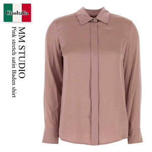 yʌE݌ɌEҏIz }bNX}[ / Mm Studio Pink Stretch Satin Baden Shirt / 242611 066 / 242611 6022600 066 / 2426116022600 / 2426116022600 066 / 2426116022600066 / uEXEVc