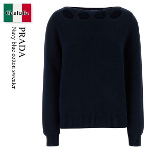 �y���ʌ���E�݌Ɍ���E�����ҏ����I�z �v���_ / Prada Navy Blue Cotton Sweater / P24P2R F0008 / P24P2R SOOO17BH F0008 / P24P2RSOOO17BH / P24P2RSOOO17BH F0008 / P24P2RSOOO17BHF0008 / �j�b�g�E�Z�[�^�[