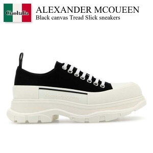 yʌE݌ɌEҏIz ALT_[E}bNC[ / Alexander Mcqueen Black Canvas Tread Slick Sneakers / 697072 W4AAQ / 697072 W4AAQ 1070 / 697072W4AAQ / 697072W4AAQ 1070 / 697072W4AAQ1070 / Xj[J[