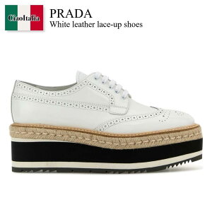yʌE݌ɌEҏIz v_ / Prada White Leather Lace-Up Shoes / 1E206D F0009 / 1E206D FDX65055 F0009 / 1E206DFDX65055 / 1E206DFDX65055 F0009 / 1E206DFDX65055F0009 / Xj[J[