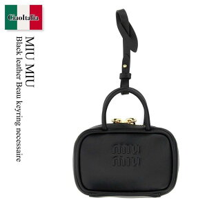 �y���ʌ���E�݌Ɍ���E�����ҏ����I�z �~���E�~���E / Miu Miu Black Leather Beau Keyring Necessaire / 5NR036 F0002 / 5NR036 AF8W F0002 / 5NR036AF8W / 5NR036AF8W F0002 / 5NR036AF8WF0002 / �L�[�z���_�[�E�L�[�����O