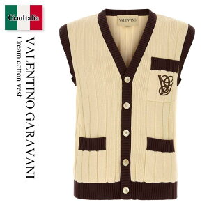 yʌE݌ɌEҏIz o`m / Valentino Garavani Cream Cotton Vest / 7V3K400BB23 / 7V3K400BB23 BQM / 7V3K400BB23BQM / xXgEW
