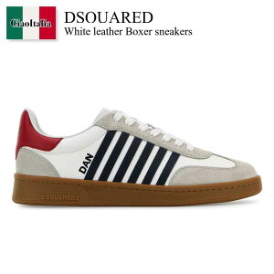 【数量限定・在庫限り・早い者勝ち!】 ディースクエアード / Dsquared White Leather Boxer Sneakers / SNM036401 504118 / SNM036401 504118 M1424 / SNM036401504118 / SNM036401504118 M1424 / SNM036401504118M1424 / スニーカー