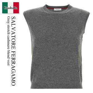 �y���ʌ���E�݌Ɍ���E�����ҏ����I�z �t�F���K�� / Salvatore Ferragamo Grey Stretch Cashmere Blend Vest / 13H305 784294 / 13H305 784294 GRIGIOMELANGE / 13H305784294 / 13H305784294 GRIGIOMELANGE / 13H305784294GRIGIOMELANGE / �x�X�g