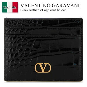 yʌE݌ɌEҏIz o`m / Valentino Garavani Black Leather Vlogo Card Holder / 7W2P0AJ7WEU / 7W2P0AJ7WEU 0NO / 7W2P0AJ7WEU0NO / J[hP[XEh