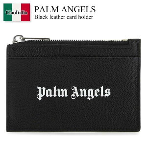 yʌE݌ɌEҏIz p[GWFX / Palm Angels Black Leather Card Holder / PMND007F22LEA002 / PMND007F22LEA002 1001 / PMND007F22LEA0021001 / J[hP[XEh