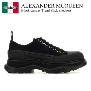 yʌE݌ɌEҏIz ALT_[E}bNC[ / Alexander Mcqueen Black Canvas Tread Slick Sneakers / 697072 W4AAQ / 697072 W4AAQ 1000 / 697072W4AAQ / 697072W4AAQ 1000 / 697072W4AAQ1000 / [t@[