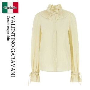 �y���ʌ���E�݌Ɍ���E�����ҏ����I�z �o�����`�m / Valentino Garavani Cream Crepe Shirt / 6B0AB7L621B / 6B0AB7L621B P11 / 6B0AB7L621BP11 / �u���E�X�E�V���c